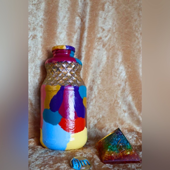 Hand Crafted Cosmic Consciousness Gypsy Jar Psychedelic - Picture 3 of 6